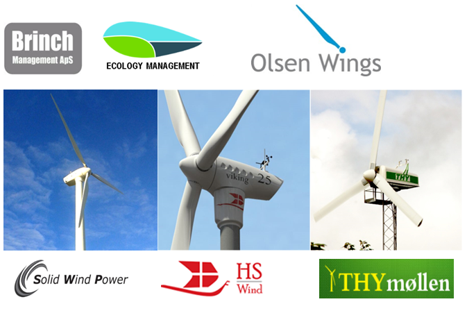 Photo of wind turbines and logos from partners