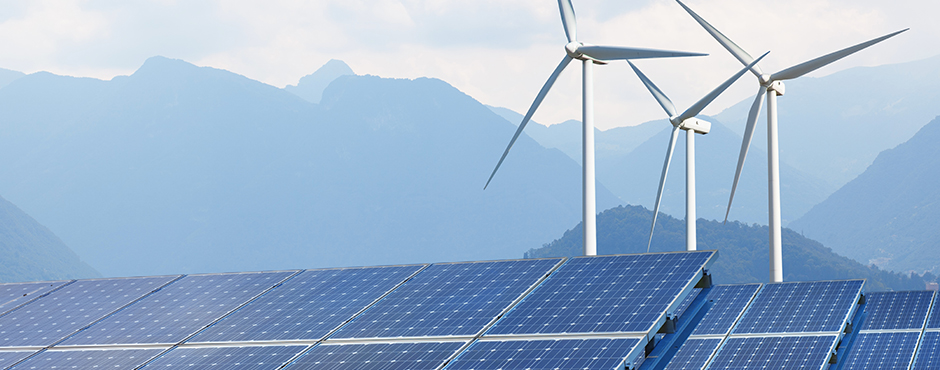 Wind turbines and solar cells in close collaboration